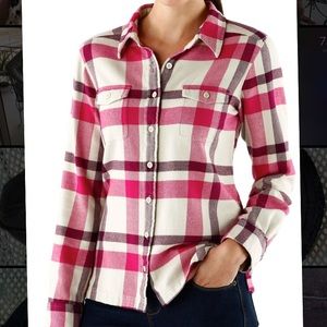 NWT Patagonia Womens Fjord Flannel Shirt Pink